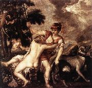 TIZIANO Vecellio Venus and Adonis  R oil painting reproduction
